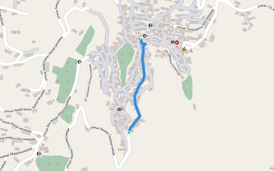 улица Кузнецкий переулок walking route map in Arakani