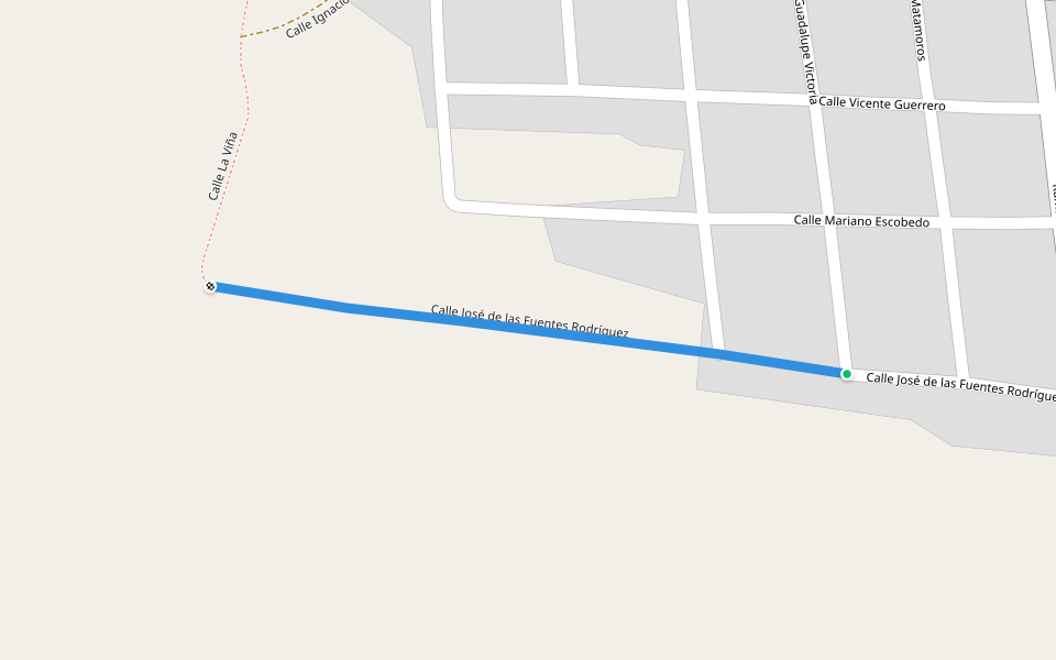 Calle José de las Fuentes Rodríguez walking route map in Lamadrid