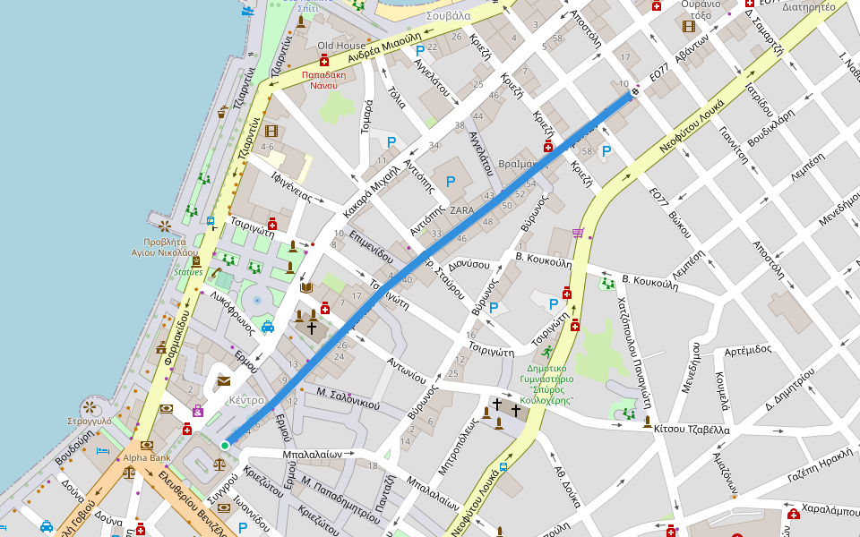 Αβάντων walking route map in Chalkida