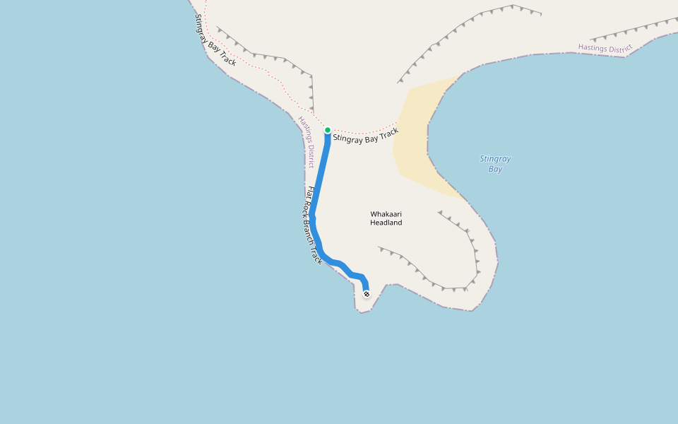 Flat Rock Branch Track walking route map in Tangoio