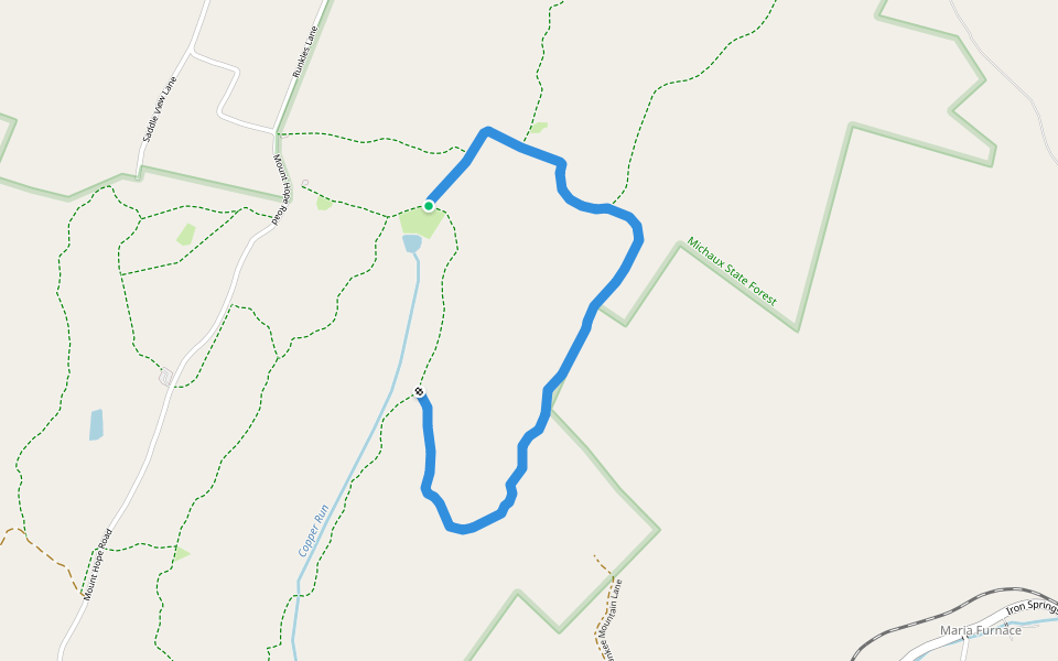 Culp Ridge Trail walking route map in Fairfield