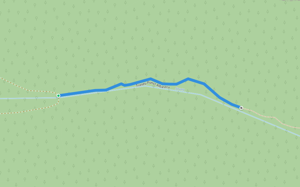 Traseu Punct Albastru walking route map in Sovata