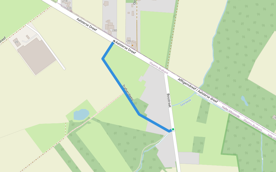 Trafserdweg walking route map in Affligem
