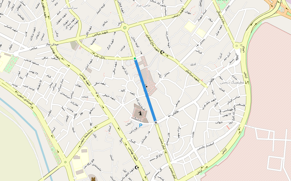 پیاده راه walking route map in شیران