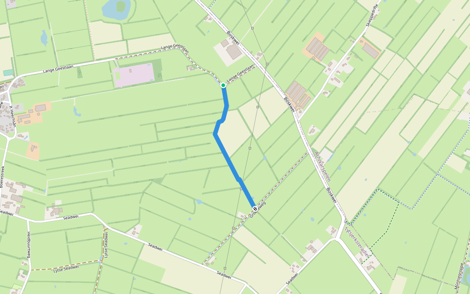 Spoekeleanstje walking route map in Drogeham