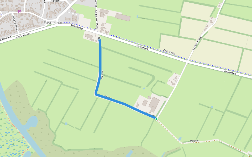 Mâlewei walking route map in Eastermar