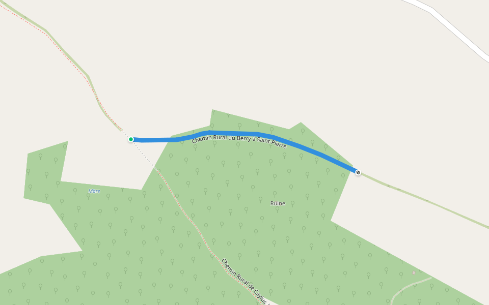 Chemin Rural du Berry à Saint-Pierre walking route map in Caylus