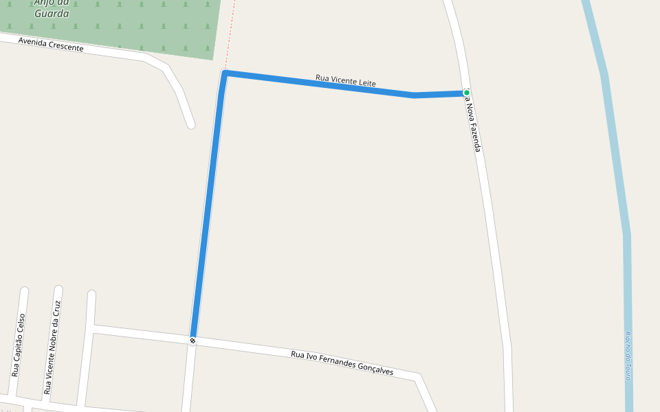 Rua Vicente Leite walking route map in Juazeiro do Norte