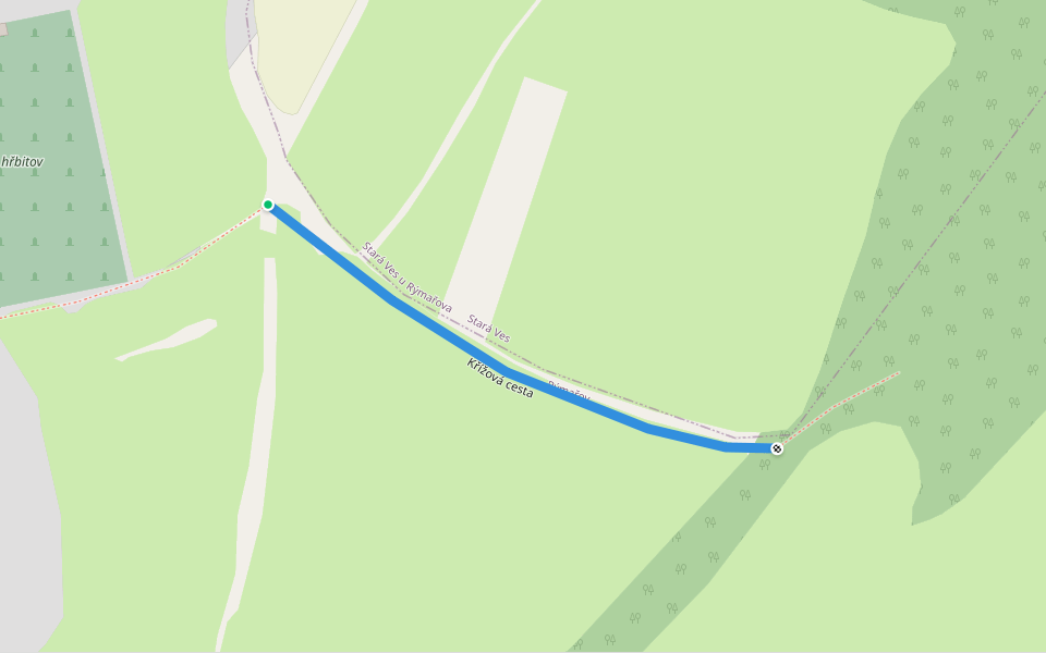 Křížová cesta walking route map in Stará Ves