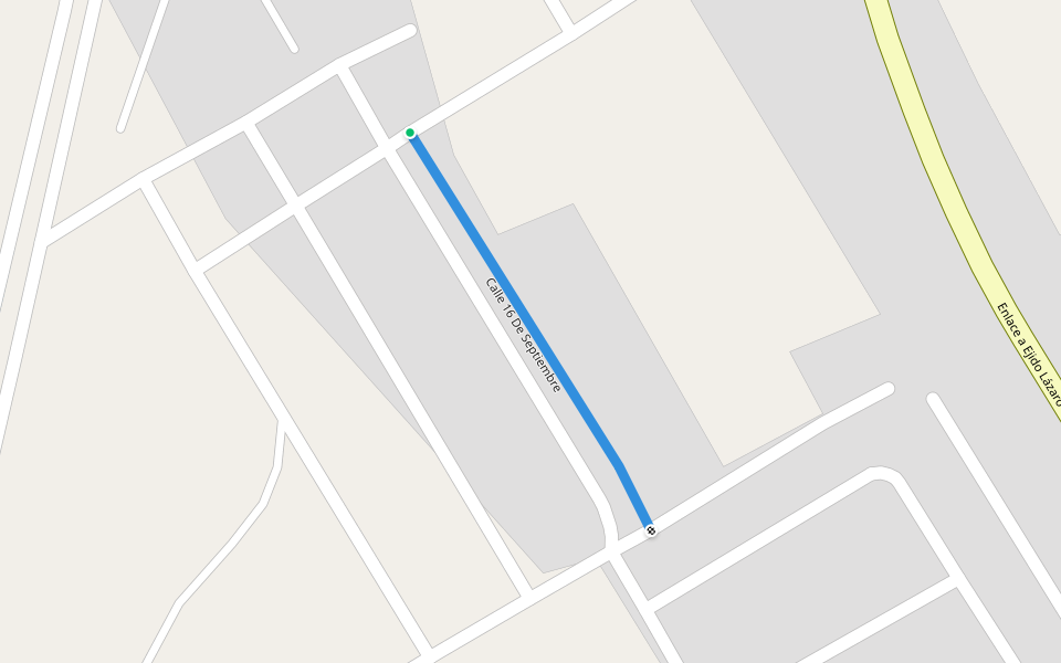 Calle 16 De Septiembre walking route map in Benito Juárez (Ejido Tecolotes)