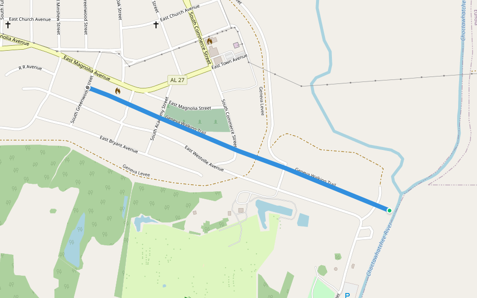 Geneva Walking Trail walking route map in Geneva