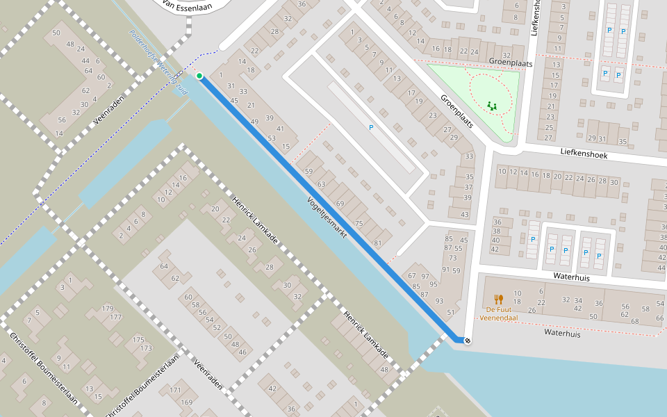 Vogeltjesmarkt walking route map in Veenendaal