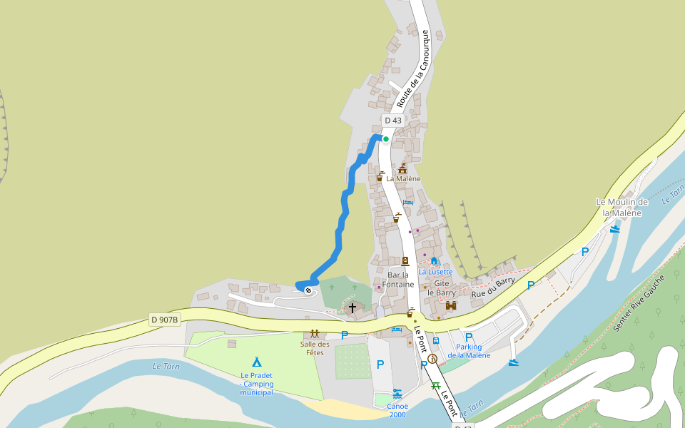 La Malène Autrement walking route map in La Malène