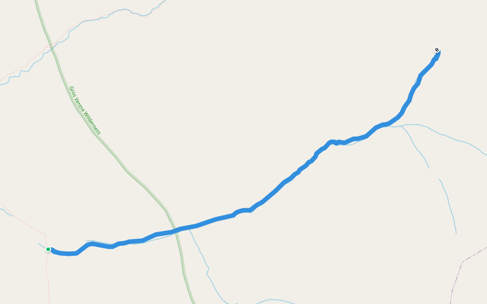 Little Horse Creek Trail walking route map in Hoback