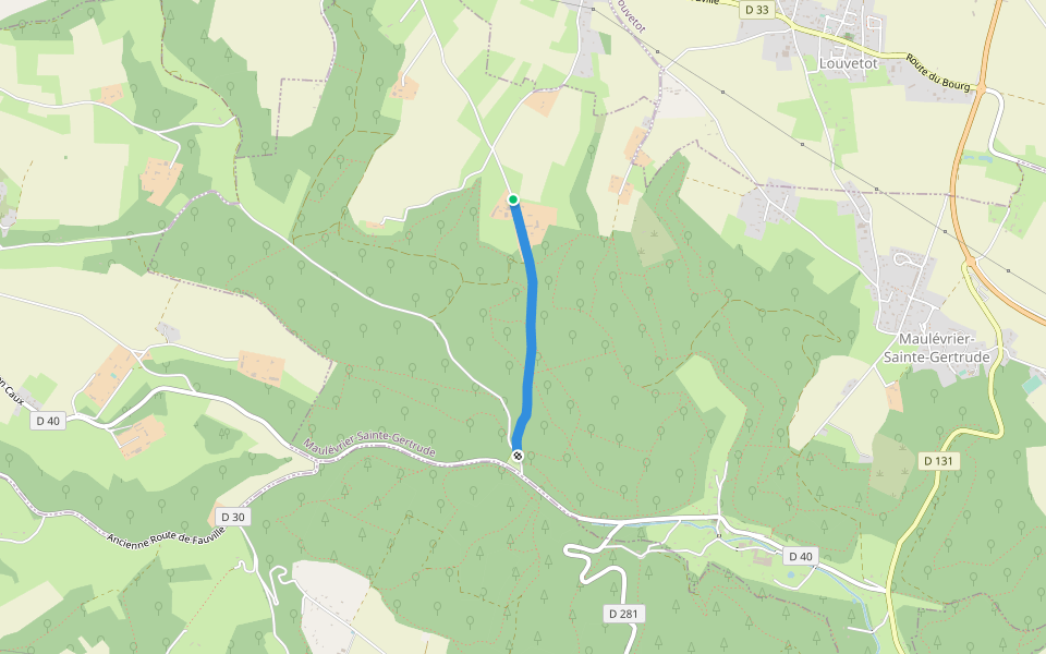 Chemin de l'Ouraille walking route map in Maulévrier-Sainte-Gertrude