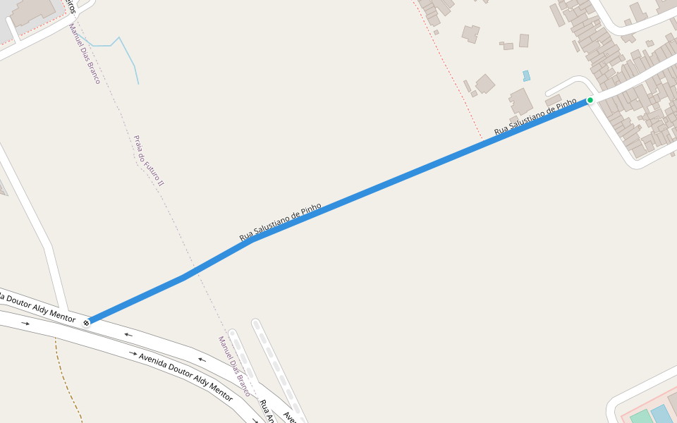 Rua Salustiano de Pinho walking route map in Fortaleza