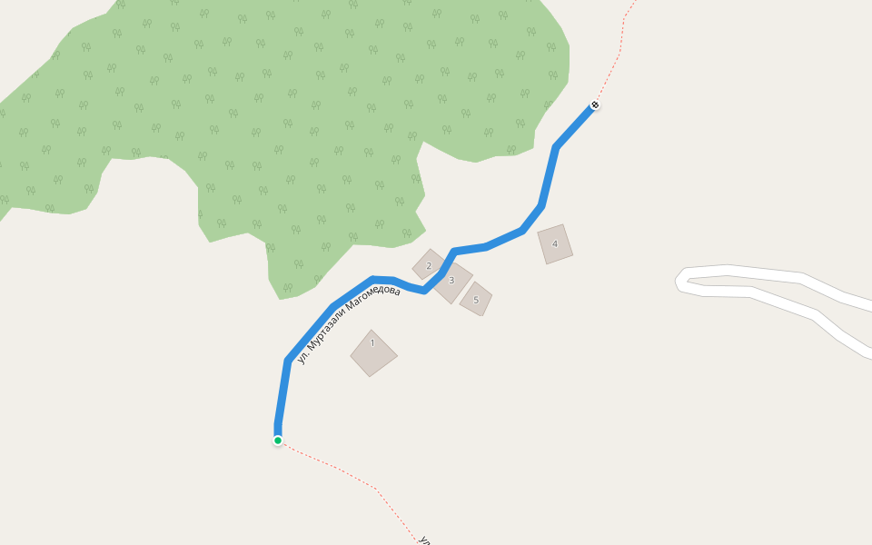 ул. Муртазали Магомедова walking route map in Rosta