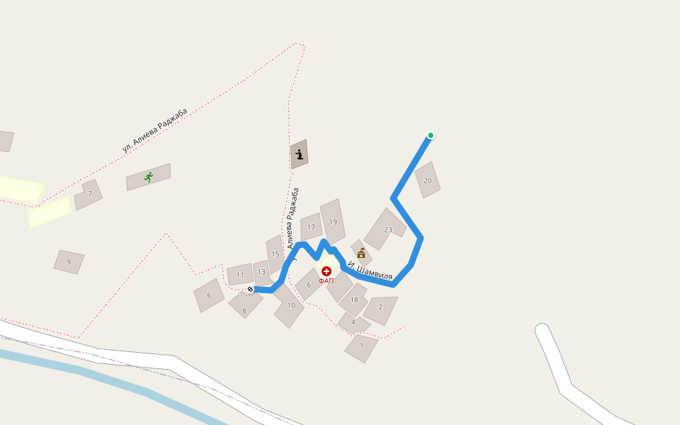 И. Шамвиля walking route map in Nachada
