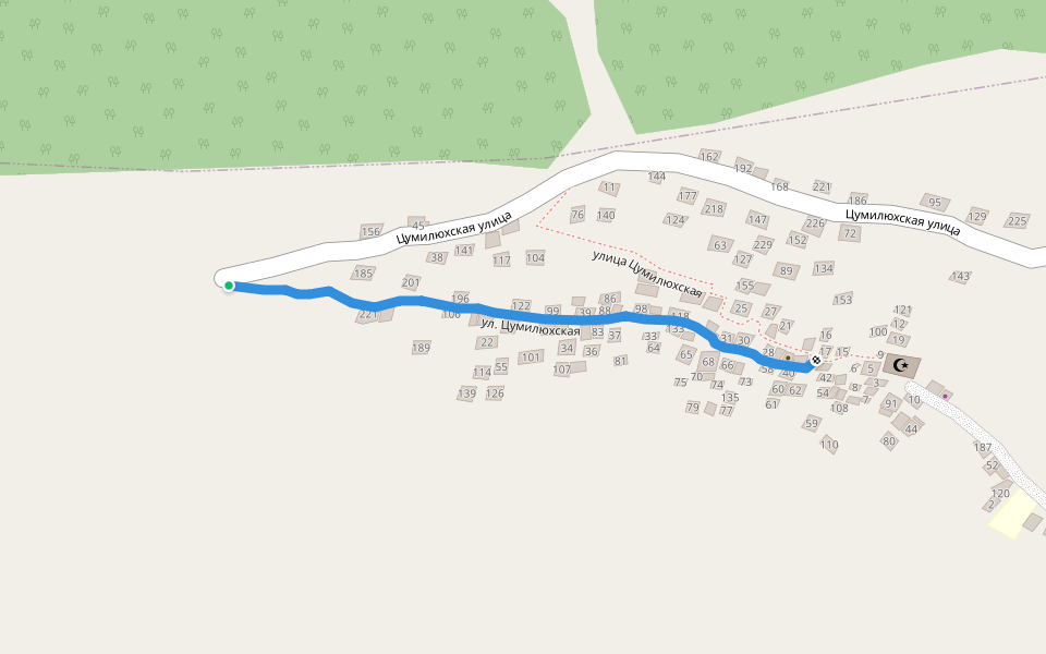 ул. Цумилюхская walking route map in Tsumilukh