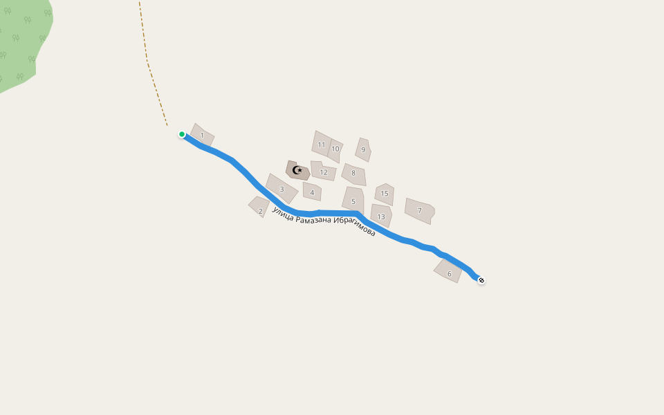 улица Рамазана Ибрагимова walking route map in Gortnob