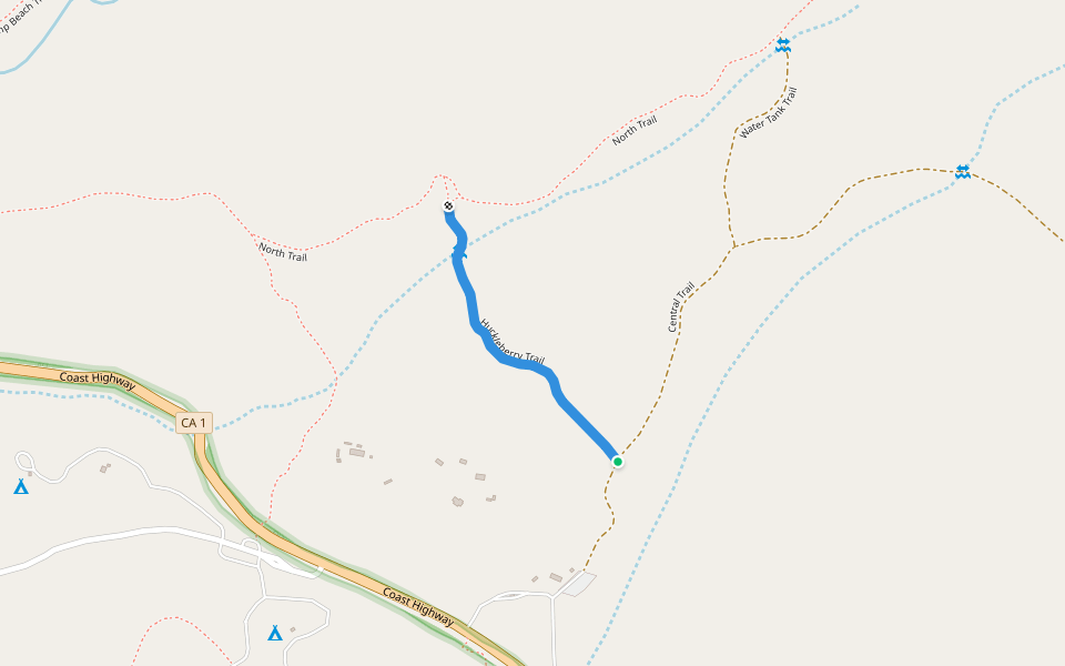 Huckleberry Trail walking route map in Jenner