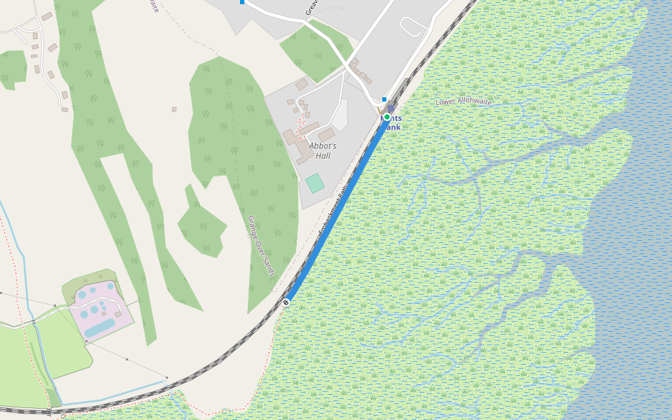 Embankment Path walking route map in Grange-over-Sands