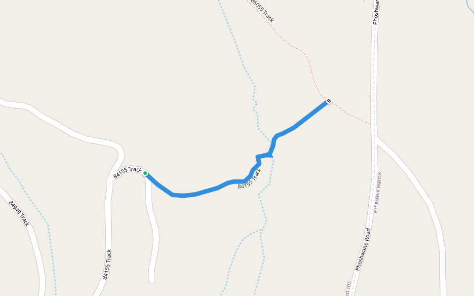 84155 Track walking route map in Hillcrest