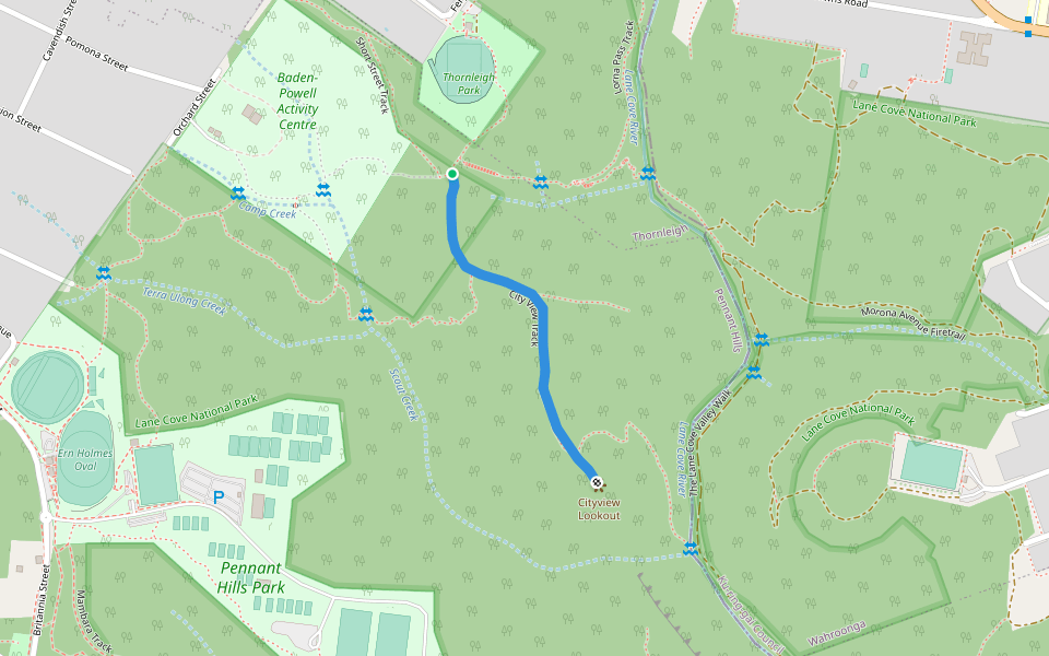 City View Track walking route map in Thornleigh