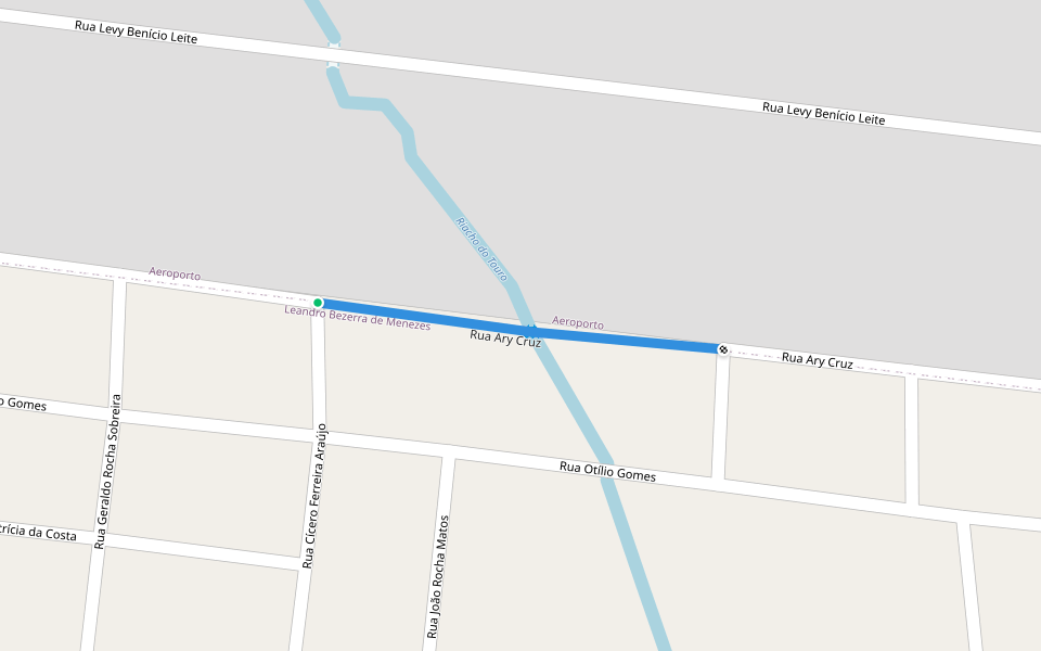 Rua Ary Cruz walking route map in Juazeiro do Norte