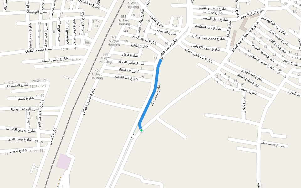 شارع محمد فؤاد walking route map in 6th of October City