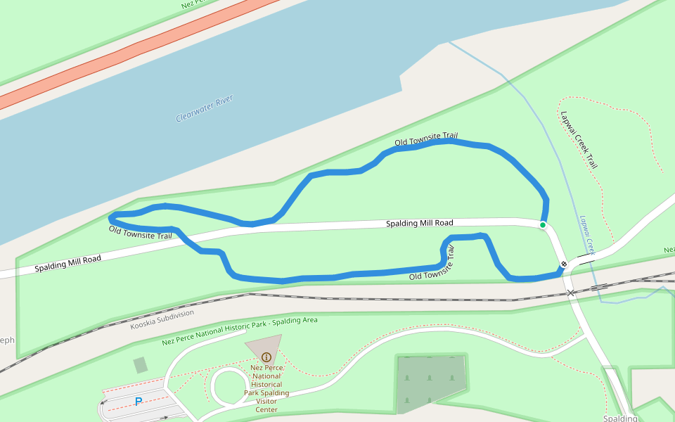 Old Townsite Trail walking route map in Lapwai
