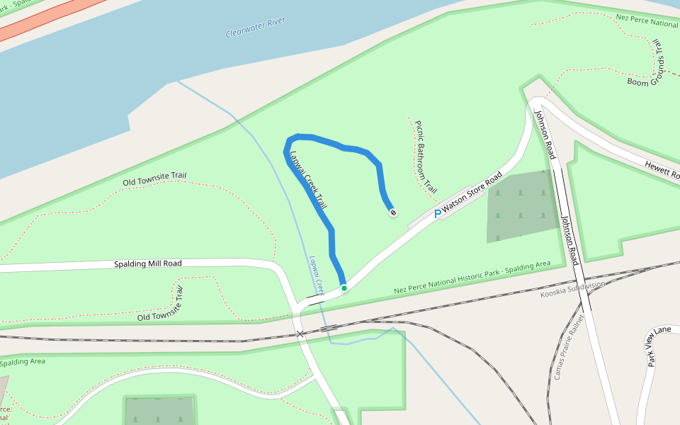 Lapwai Creek Trail walking route map in Lapwai