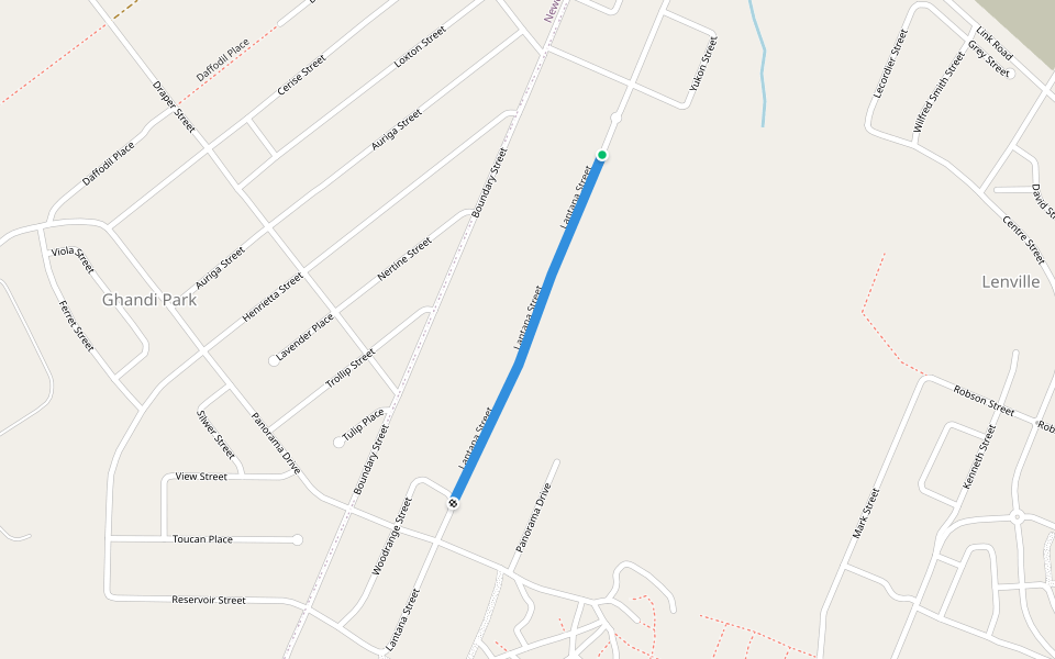Lantana Street walking route map in Newcastle