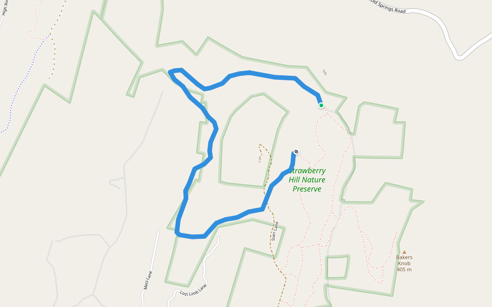 Foothills Trail walking route map in Fairfield