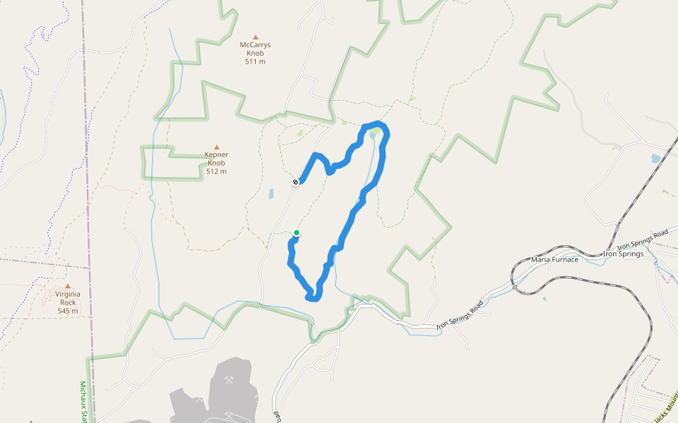 Copper Run Trail walking route map in Fairfield