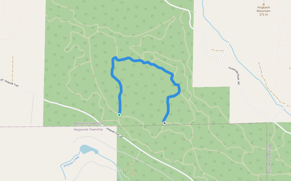 Mukwa walking route map in Negaunee