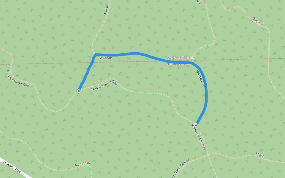 Waaban walking route map in Negaunee