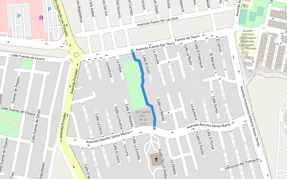Paseo De Los Jinetes walking route map in Fuentes del Valle