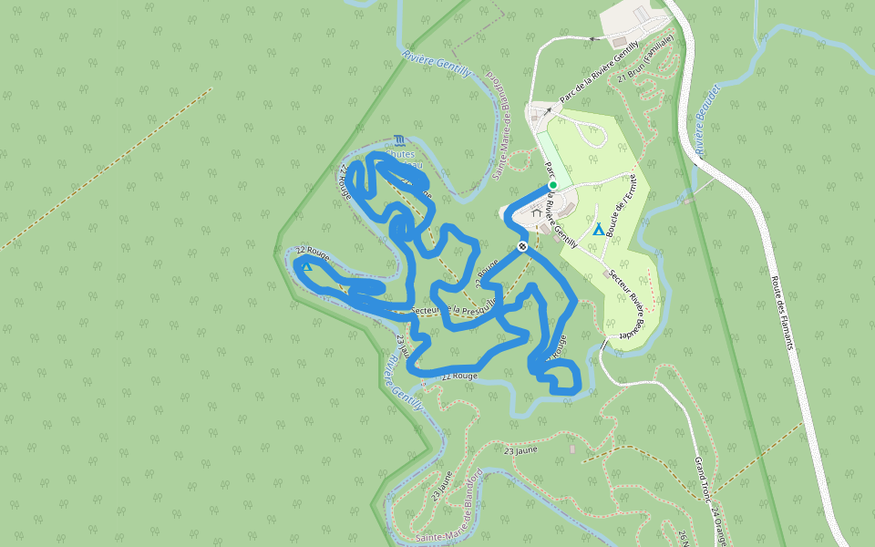 22 Rouge walking route map in Sainte-Marie-de-Blandford