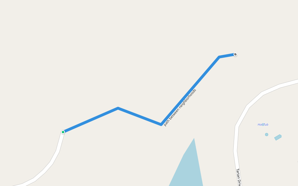 path between neighborhoods walking route map in Greensburg