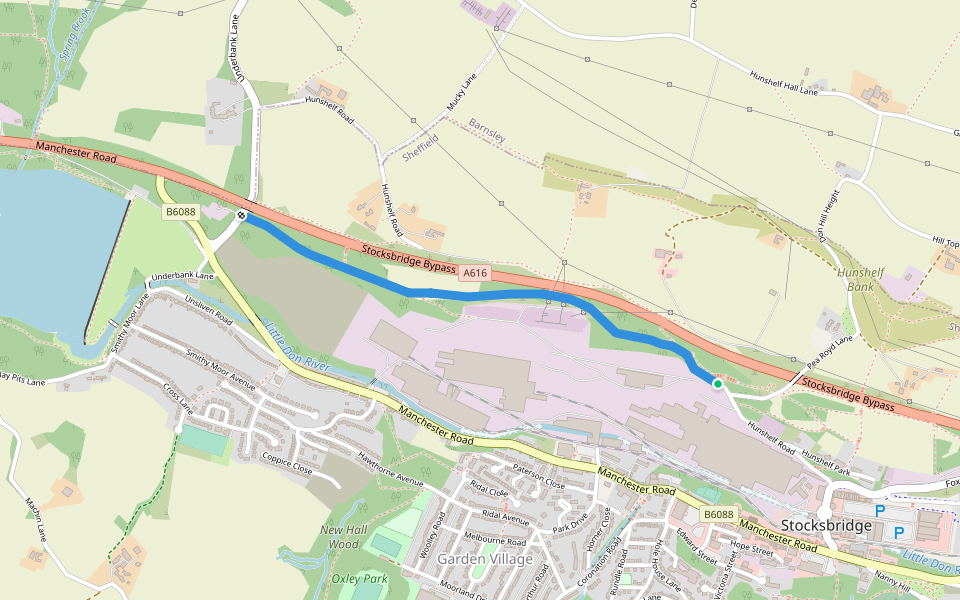 Little Don Cycleway Link walking route map in Stocksbridge