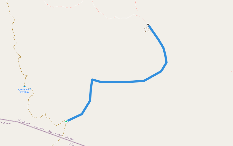 مسیر ۳ صعود به قله برف انبار walking route map in Varan