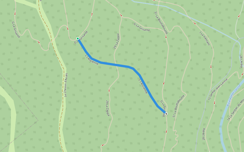 L L'Ancienne walking route map in Beaupré