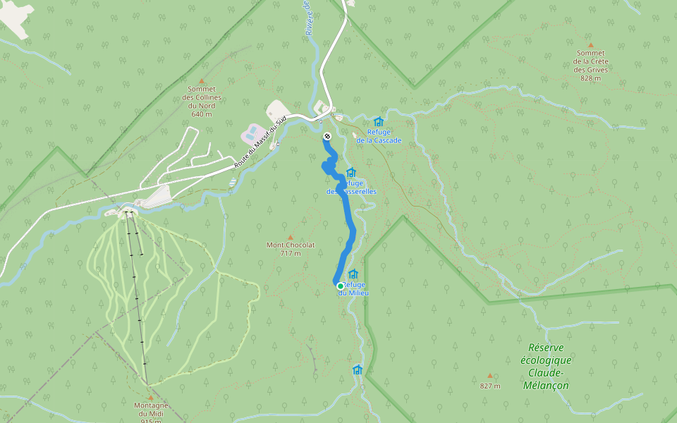 Le Long Jeu walking route map in Saint-Philémon