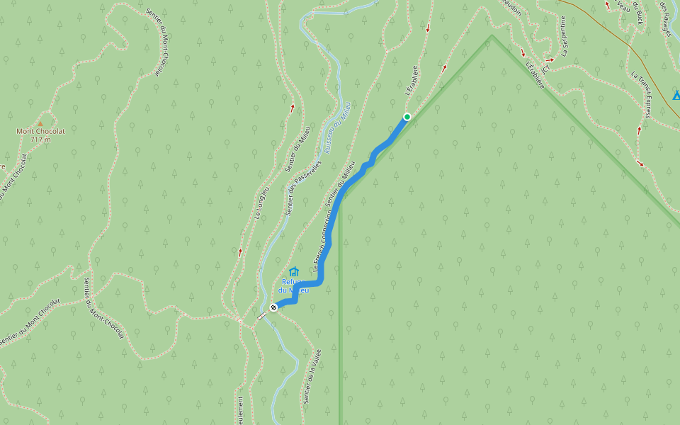 Le French Connection walking route map in Saint-Philémon
