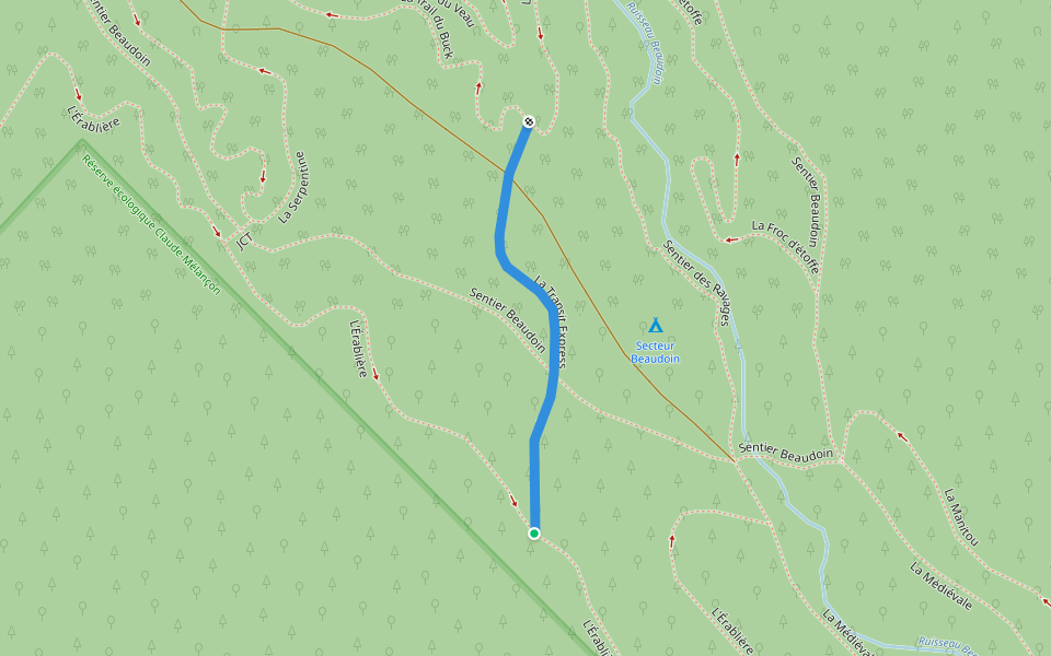 La Transit Express walking route map in Saint-Philémon
