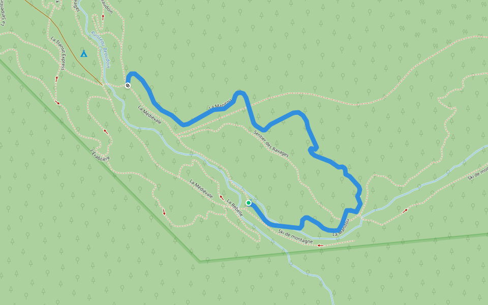 La Manitou walking route map in Saint-Philémon