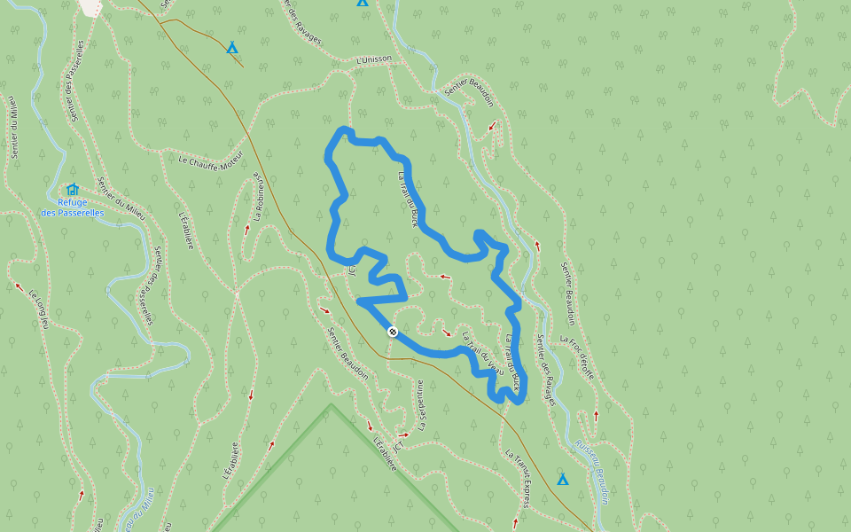 La Trail du Buck walking route map in Saint-Philémon