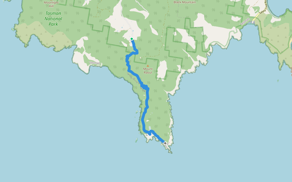 Cape Raoul Track walking route map in Stormlea