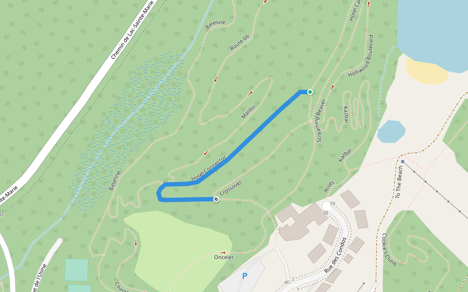Hotel Connector walking route map in Lac-Sainte-Marie